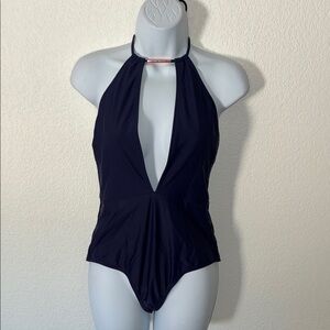 Ted Baker Navy Halter One Piece Swimsuit